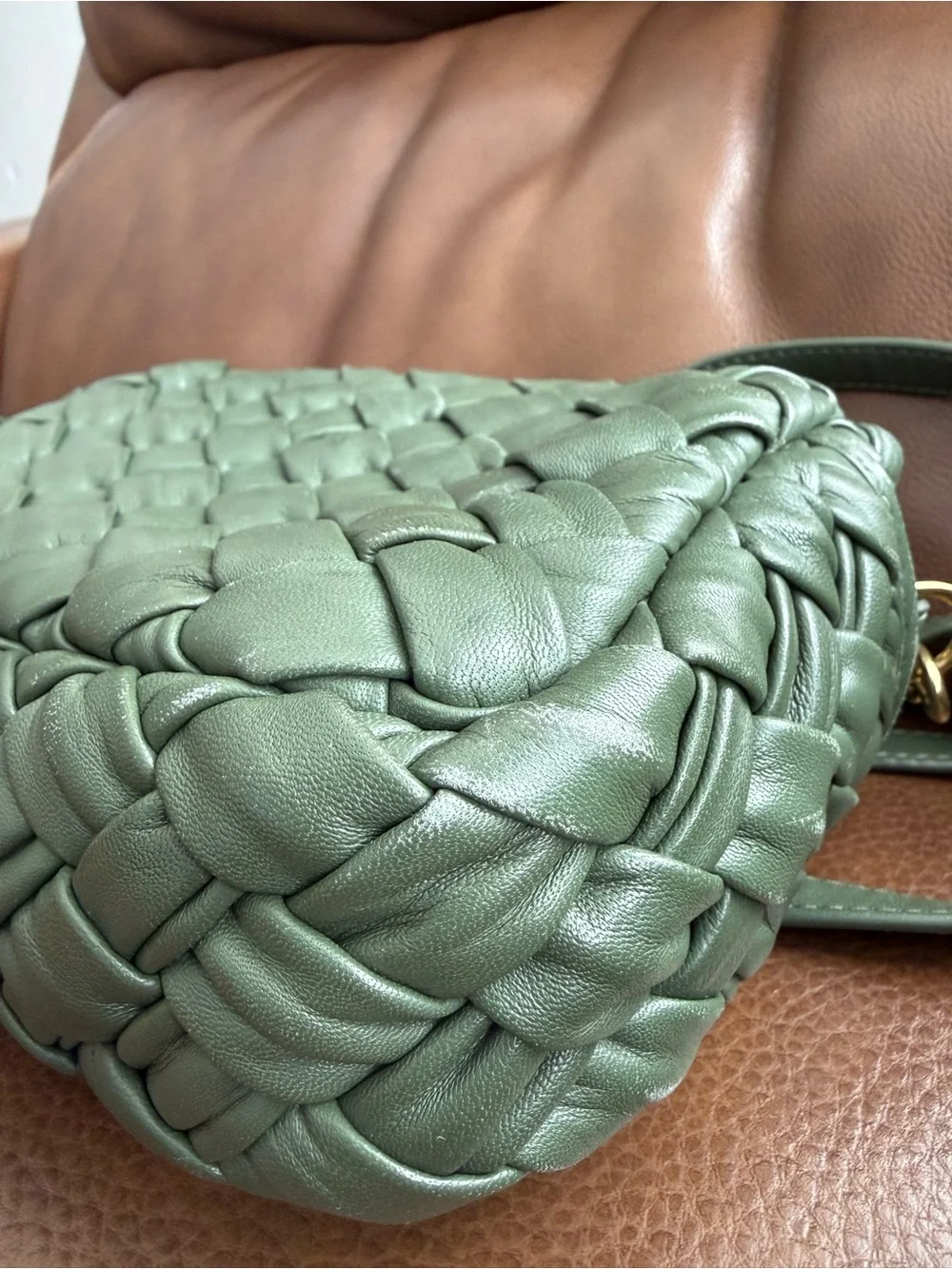 Clare V Army Midic Sac -Puffy Woven Leather